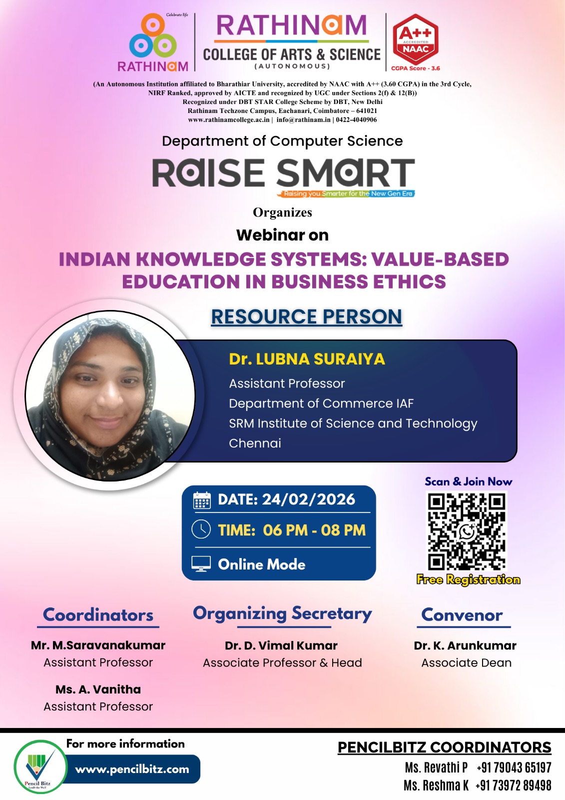  Rathinam College of Arts & Science 